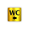 Cedule wc šipka do leva | Piktogram (čtverec)