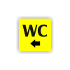 Cedule wc šipka do leva | Piktogram (čtverec)