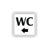 Cedule wc šipka do leva | Piktogram (čtverec)