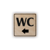 Cedule wc šipka do leva | Piktogram (čtverec)
