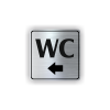 Cedule wc šipka do leva | Piktogram (čtverec)