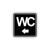 Cedule wc šipka do leva | Piktogram (čtverec)