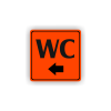Cedule wc šipka do leva | Piktogram (čtverec)