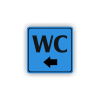 Cedule wc šipka do leva | Piktogram (čtverec)