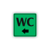Cedule wc šipka do leva | Piktogram (čtverec)