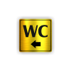 Cedule wc šipka do leva | Piktogram (čtverec)