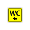 Cedule wc šipka do leva | Piktogram (čtverec)
