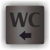Cedule wc šipka do leva – plast (piktogram)