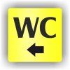 Cedule wc šipka do leva – plast (piktogram)