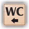 Cedule wc šipka do leva – plast (piktogram)