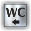 Cedule wc šipka do leva – plast (piktogram)