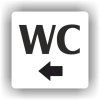 Cedule wc šipka do leva – plast (piktogram)