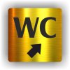 Cedule wc šipka v pravo nahorů – plast (piktogram)