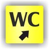 Piktogram - WC ŠIPKA V PRAVO NAHORŮ