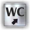 Cedule wc šipka v pravo nahorů – plast (piktogram)