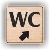Cedule wc šipka v pravo nahorů – plast (piktogram)