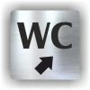 Cedule wc šipka v pravo nahorů – plast (piktogram)