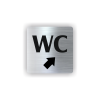 Cedule wc šipka v pravo nahorů | Piktogram (čtverec)