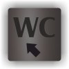 Piktogram - WC ŠIPKA V LEVO NAHORŮ
