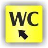 Cedule wc šipka v levo nahorů – plast (piktogram)