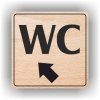 Piktogram - WC ŠIPKA V LEVO NAHORŮ