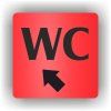 Cedule wc šipka v levo nahorů – plast (piktogram)