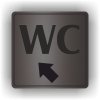 Piktogram - WC ŠIPKA V LEVO NAHORŮ