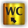 Piktogram - WC ŠIPKA V LEVO NAHORŮ