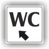 Piktogram - WC ŠIPKA V LEVO NAHORŮ