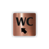 Cedule wc šipka v levo nahorů | Piktogram (čtverec)