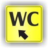 Piktogram - WC ŠIPKA V LEVO NAHORŮ