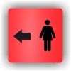 Cedule ženy v levo – plast (piktogram)