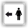 Cedule ženy v levo – plast (piktogram)