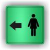 Cedule ženy v levo – plast (piktogram)
