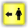 Cedule ženy v levo – plast (piktogram)