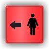 Cedule ženy v levo – plast (piktogram)