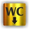 Cedule wc šipka dolů – plast (piktogram)