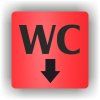 Cedule wc šipka dolů – plast (piktogram)