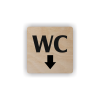 Cedule wc šipka dolů | Piktogram (čtverec)