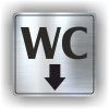 Cedule wc šipka dolů – plast (piktogram)