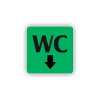 Cedule wc šipka dolů | Piktogram (čtverec)