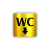 Cedule wc šipka dolů | Piktogram (čtverec)