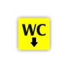 Cedule wc šipka dolů | Piktogram (čtverec)