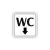 Cedule wc šipka dolů | Piktogram (čtverec)