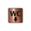 Cedule wc šipka dolů | Piktogram (čtverec)