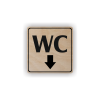 Cedule wc šipka dolů | Piktogram (čtverec)