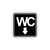 Cedule wc šipka dolů | Piktogram (čtverec)