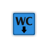 Cedule wc šipka dolů | Piktogram (čtverec)