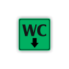 Cedule wc šipka dolů | Piktogram (čtverec)