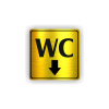 Cedule wc šipka dolů | Piktogram (čtverec)